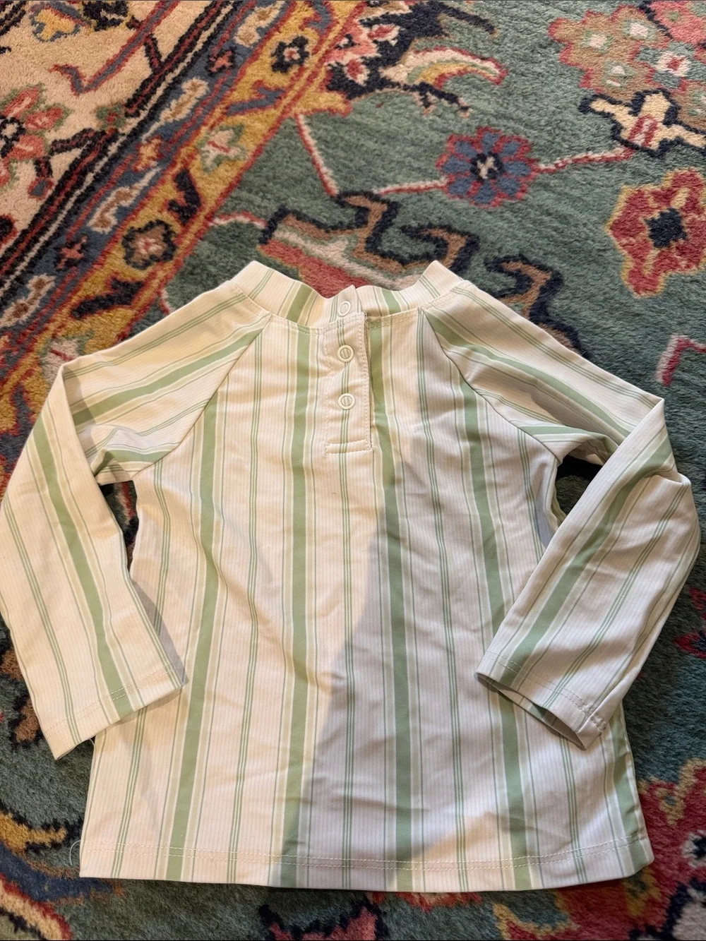 Edgehill Collection Light Green & White Striped Sun Swim Shirt